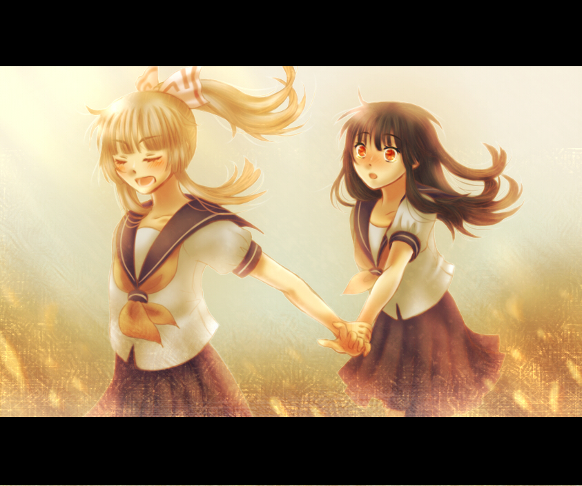 fujiwara no mokou and houraisan kaguya (touhou) drawn by tommy_(95_tamaki_1207)