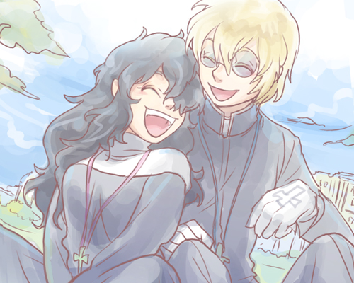 heinkel wolfe and takagi yumie (hellsing) drawn by nankakureman