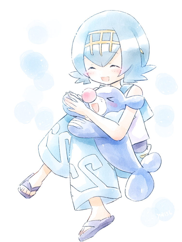 lana and popplio (pokemon and 1 more) drawn by yuki56