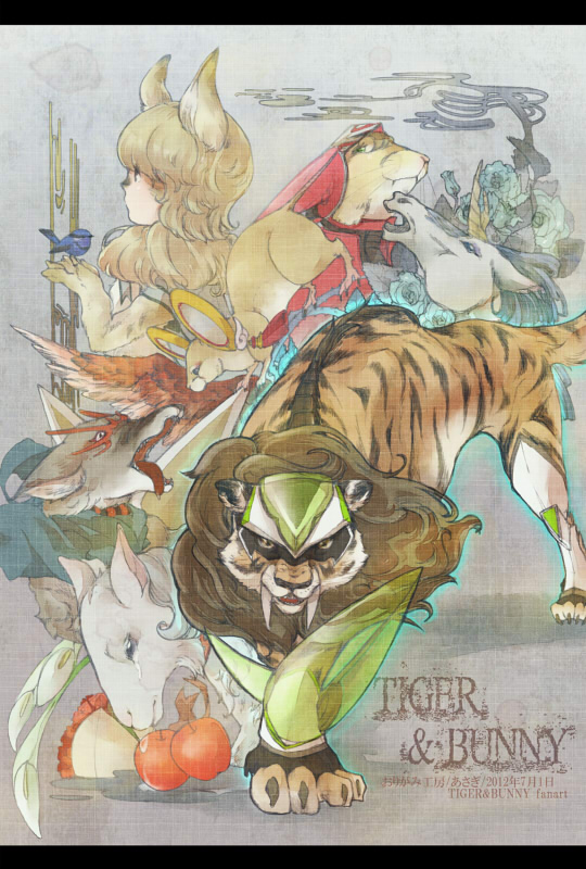 barnaby brooks jr., kaburagi t. kotetsu, ivan karelin, huang pao-lin, karina lyle, and 10 more (tiger & bunny) drawn by cocohore