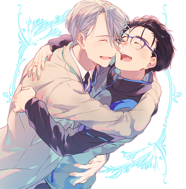 katsuki yuuri and viktor nikiforov (yuri!!! on ice) drawn by kuroemon