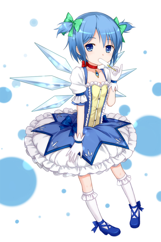 cirno and kaname madoka (touhou and 1 more) drawn by tucana