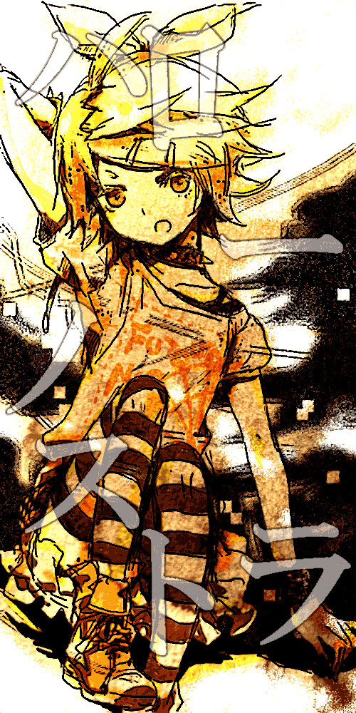 kagamine rin (vocaloid and 1 more) drawn by ameiro
