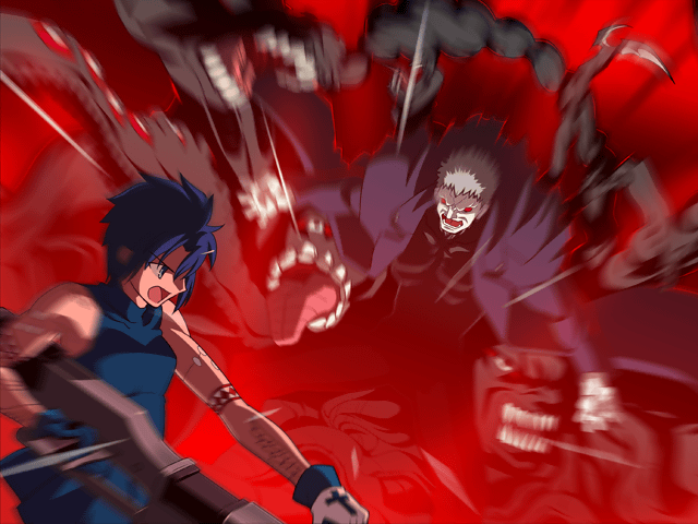 ciel, powered ciel, and nrvnqsr chaos (tsukihime and 1 more) drawn by takeuchi_takashi