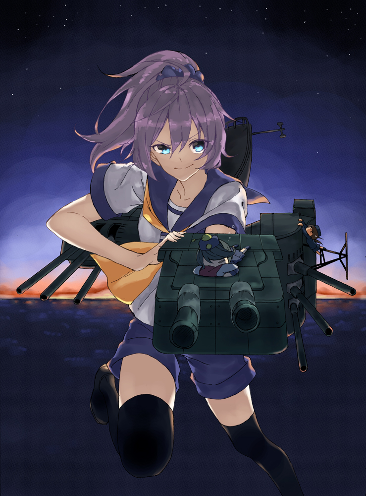 fairy, aoba, and 20.3cm twin gun mount (kantai collection) drawn by shirubaburu