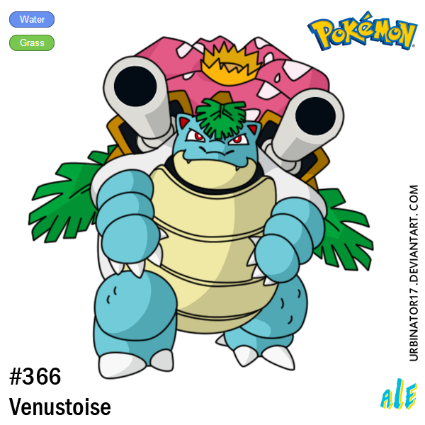 venusaur, blastoise, and venustoise (pokemon) drawn by urbinator17