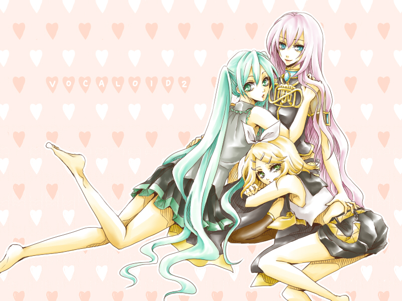 hatsune miku, kagamine rin, and megurine luka (vocaloid) drawn by sakura_(ms_ms_ms)