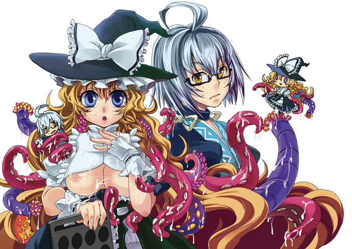 kirisame marisa and morichika rinnosuke (touhou) drawn by miero