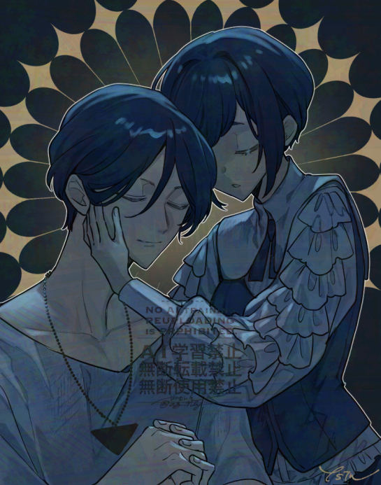 fukurai azami and meguriya ayumu (toshi densetsu kaitai center) drawn by sumibiya_yasain