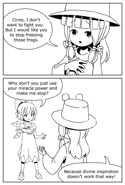 cirno and moriya suwako (touhou) drawn by sixten