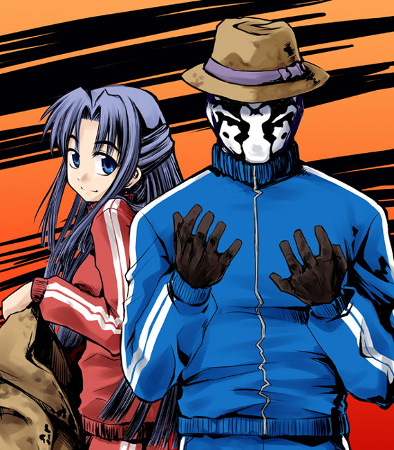 asakura ryoko and rorschach (suzumiya haruhi no yuuutsu and 2 more) drawn by inusurvivor