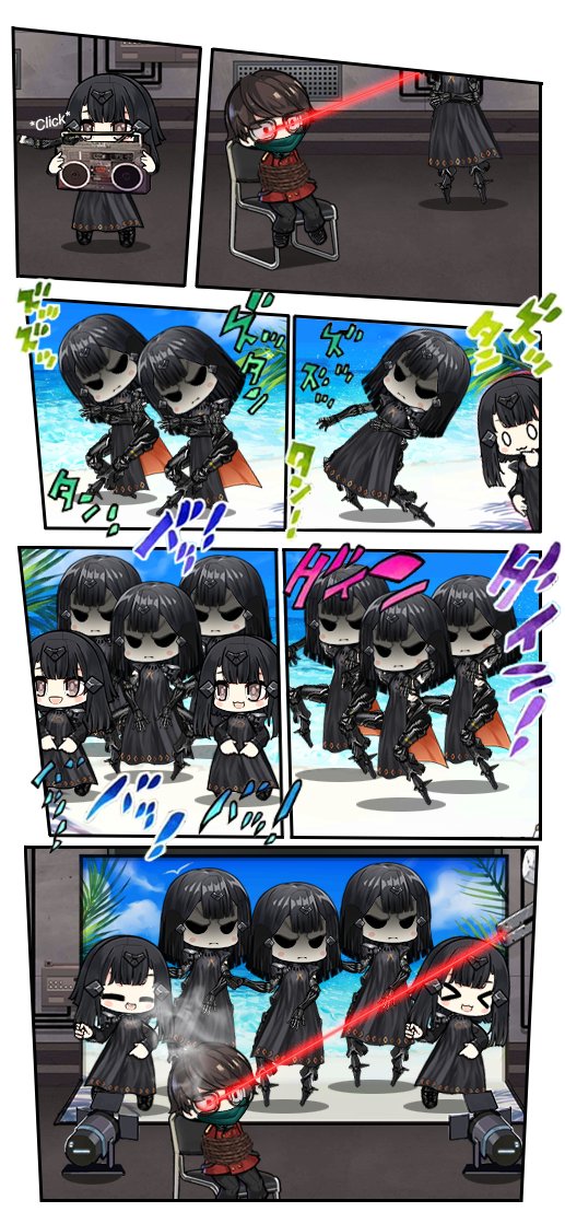 commander, nyto, anna, and nyto larvae (girls' frontline and 2 more) drawn by the_mad_mimic