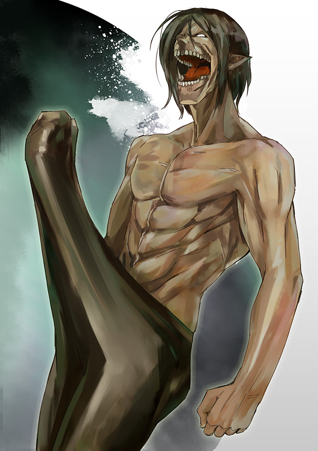 titan, rogue titan, and egashira 2:50 (shingeki no kyojin and 2 more) drawn by ikuyoan