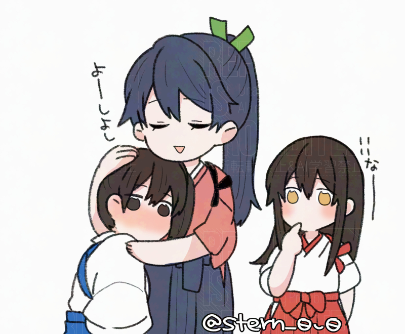 kaga, akagi, and houshou (kantai collection) drawn by yoichi_(umagoya)