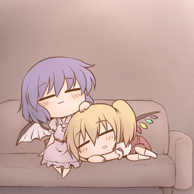remilia scarlet and flandre scarlet (touhou) drawn by nekoguruma