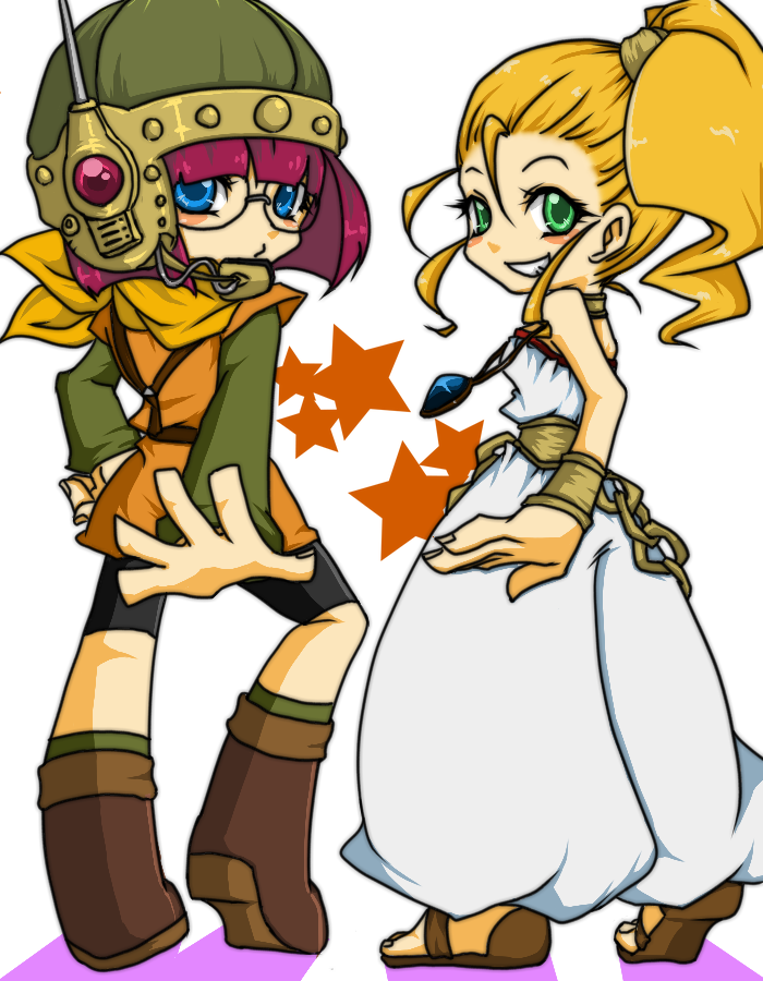 lucca ashtear and marle (panty & stocking with garterbelt and 1 more) drawn by envious_(artist)