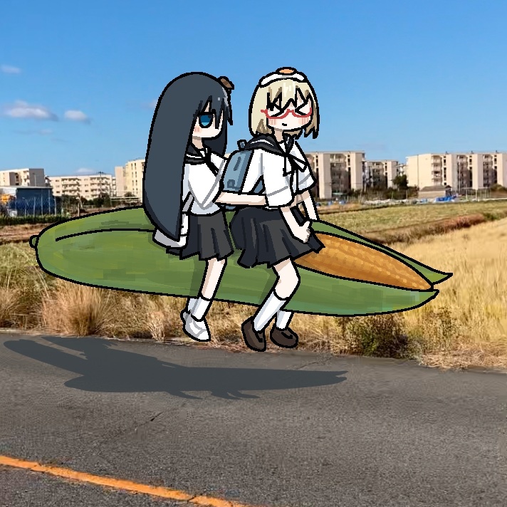 tsukishima shijima and yamashita majime (shimeji simulation) drawn by passionnelles
