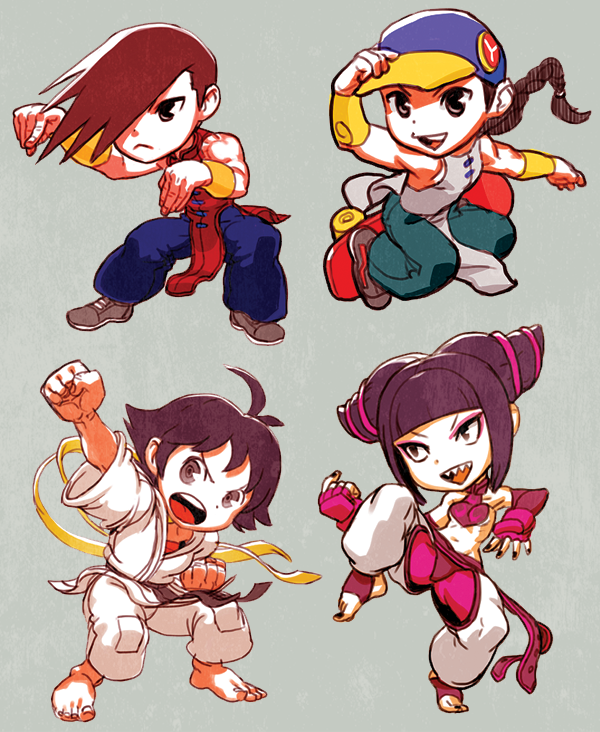 han juri, makoto, yun lee, and yang lee (street fighter and 1 more) drawn by oetaro