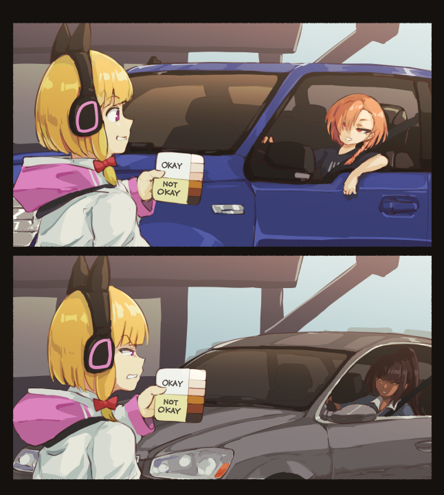 karin, momoi, and neru (blue archive and 1 more) drawn by tyrone