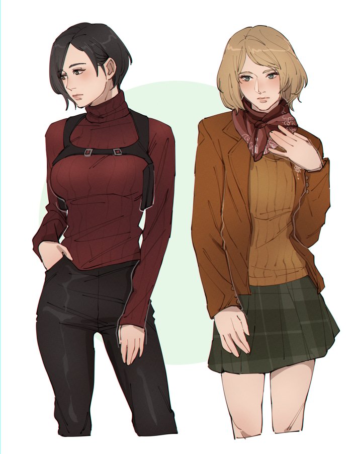 ada wong and ashley graham (resident evil and 1 more) drawn by pudelmudel