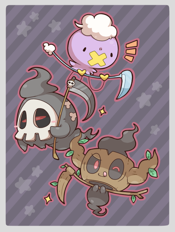 drifloon, duskull, and phantump (pokemon) drawn by 2027_(submarine2027)
