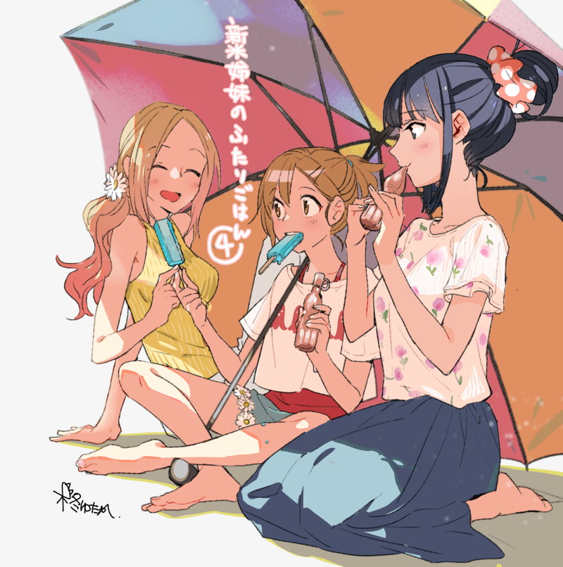 ayari, sachi, and eri (shinmai shimai no futari gohan) drawn by yutaka7