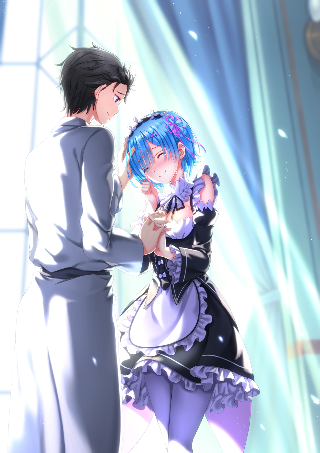 Rem And Natsuki Subaru Re Zero Kara Hajimeru Isekai Seikatsu Drawn By Swordsouls Danbooru