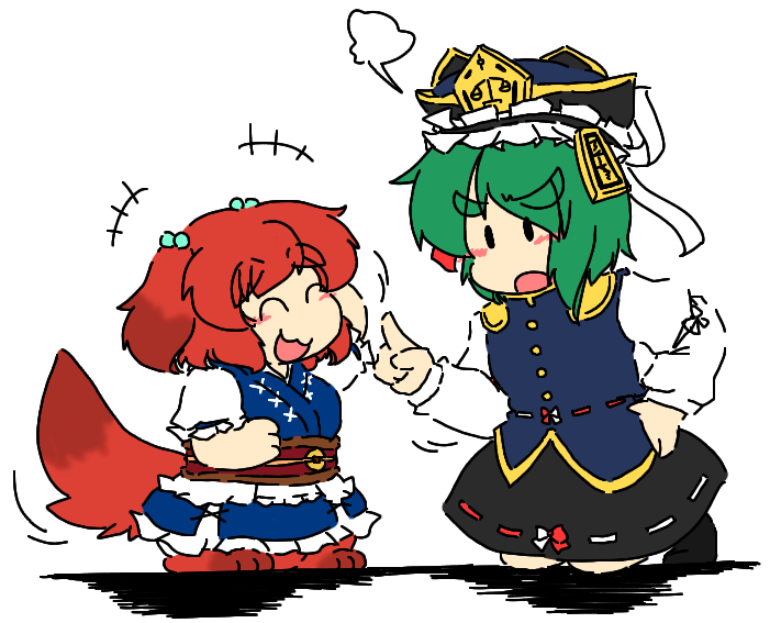 shiki eiki and onozuka komachi (touhou) drawn by yanagita_(daitai_2_ton)