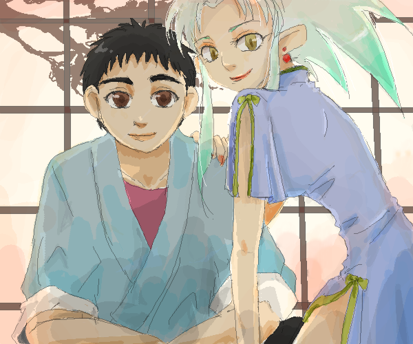 ryouko and masaki tenchi (tenchi muyou!) drawn by hinalogic