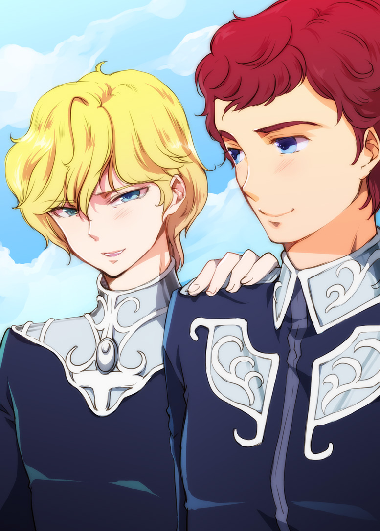 reinhard von lohengramm and siegfried kircheis (ginga eiyuu densetsu) drawn by narumi_(uminari)