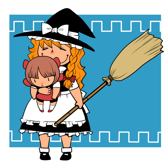 kirisame marisa and pinoko (touhou and 1 more) drawn by onikobe_rin