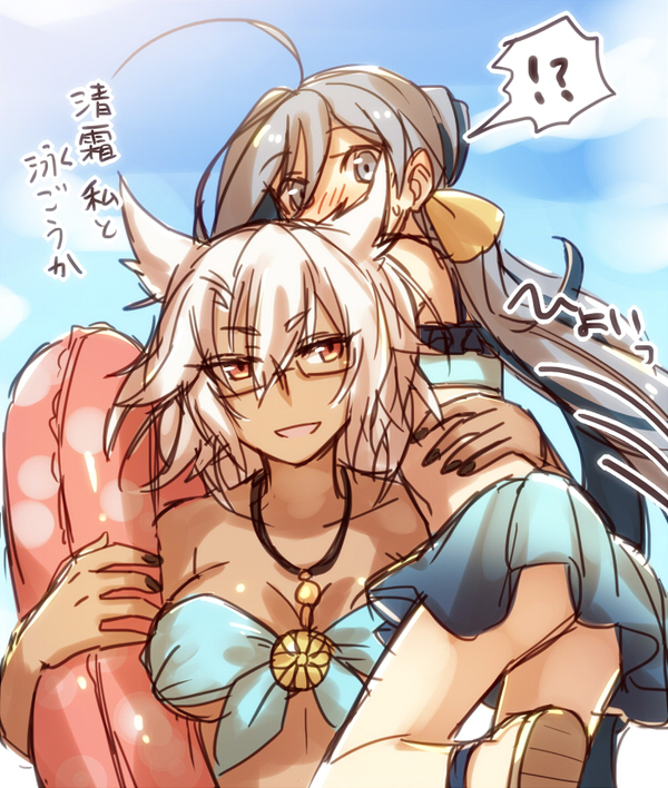 musashi and kiyoshimo (kantai collection) drawn by mika_(1020mk)