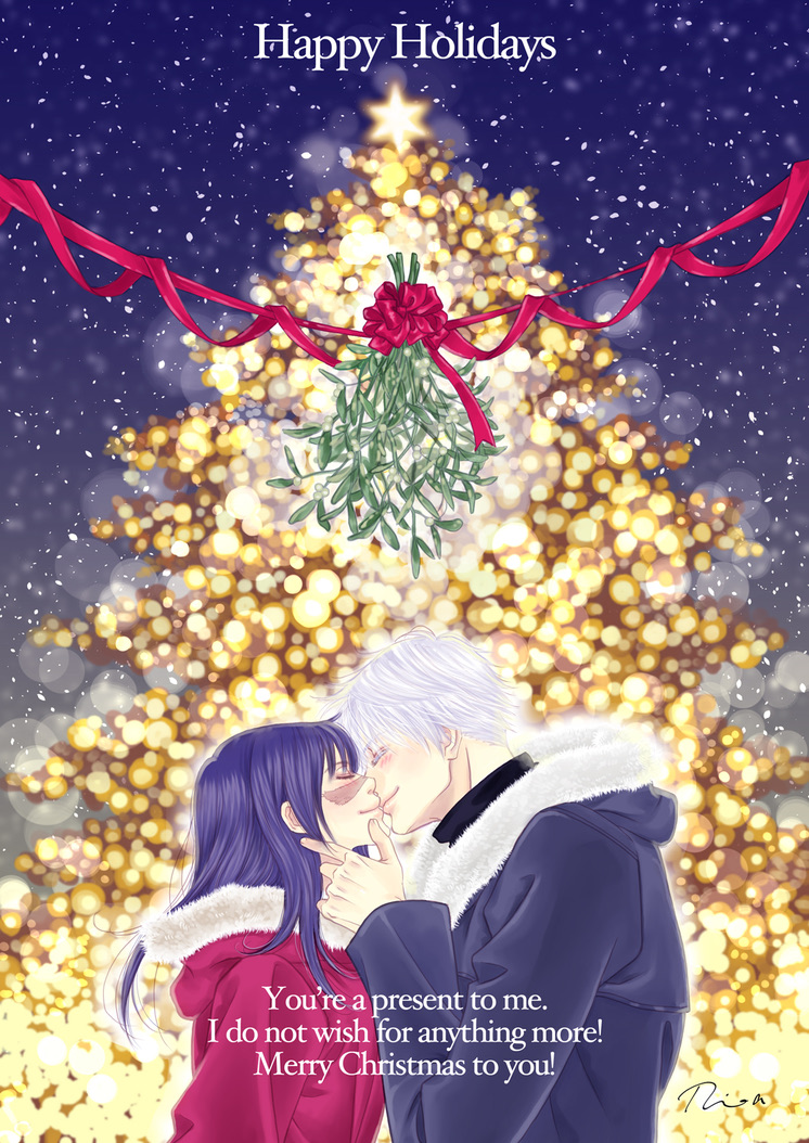 gojou satoru and iori utahime (jujutsu kaisen) drawn by rio_ayas