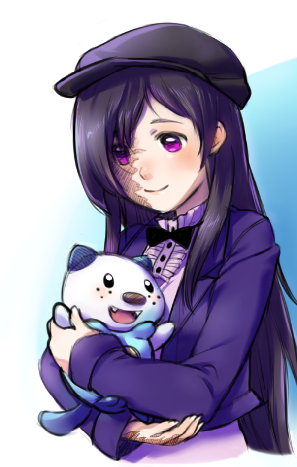oshawott and ikezawa hanako (pokemon and 2 more) drawn by roarke_(lavenderincubus)