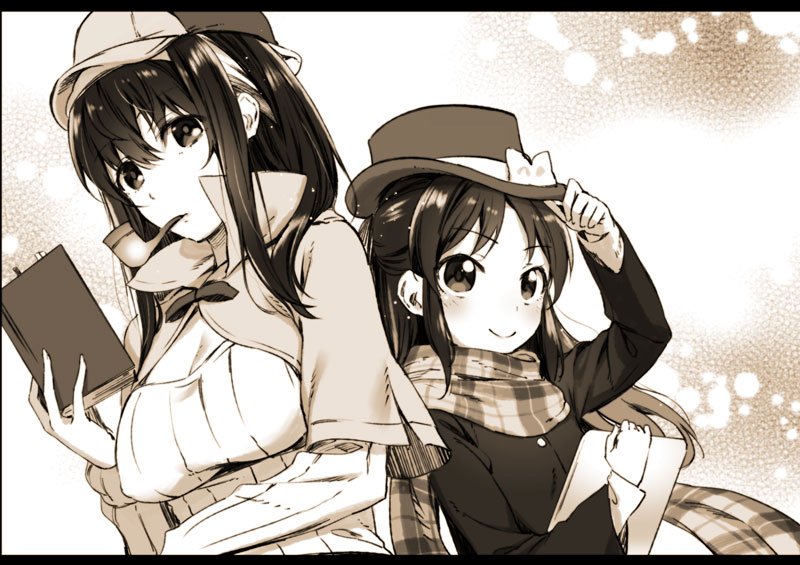 sagisawa fumika, tachibana arisu, sherlock holmes, and john hamish watson (idolmaster and 2 more) drawn by u_(the_unko)