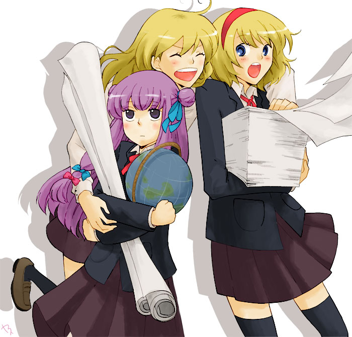 kirisame marisa, alice margatroid, and patchouli knowledge (touhou) drawn by eeyasu