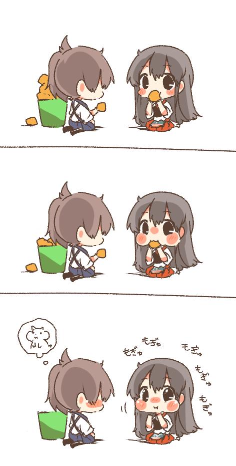kaga and akagi (kantai collection) drawn by rebecca_(keinelove)