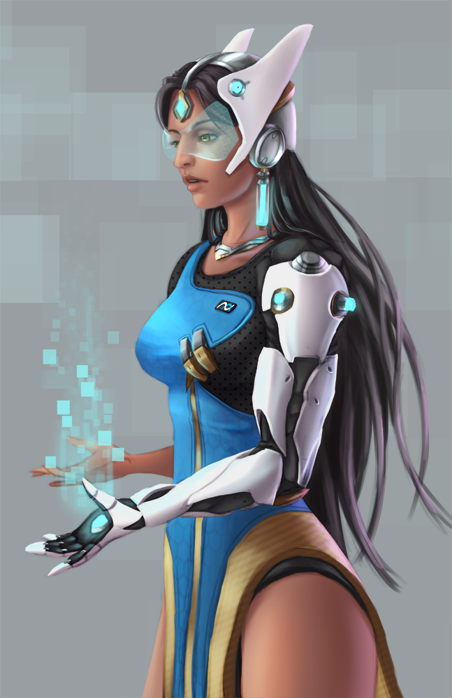 symmetra (overwatch and 1 more) drawn by clark_wootton
