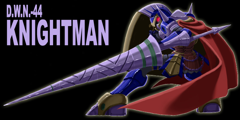 knight man (mega man and 1 more) drawn by momanchiman