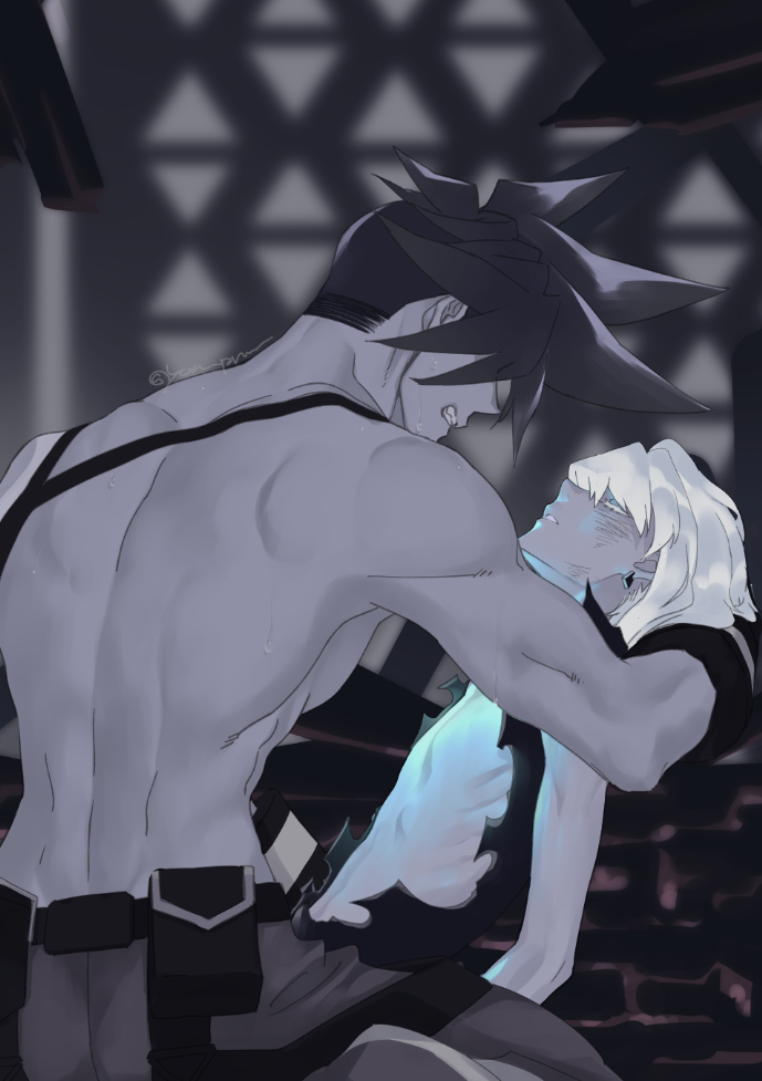 lio fotia and galo thymos (promare) drawn by yon_prmr