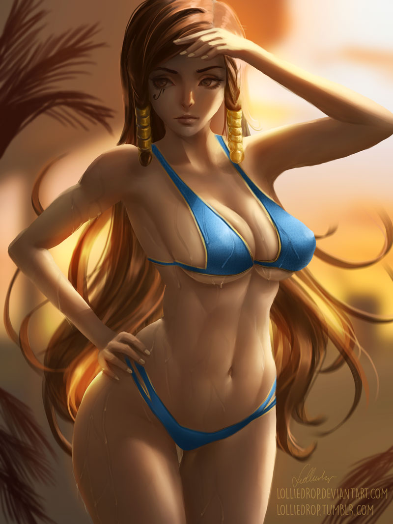 pharah (overwatch and 1 more) drawn by lolliedrop