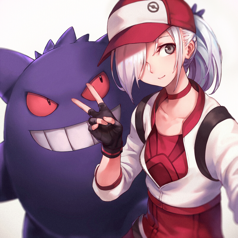 gengar, female protagonist, and uma (original and 2 more) drawn by oopartz_yang
