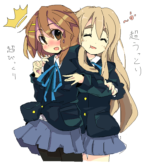 hirasawa yui and kotobuki tsumugi (k-on!) drawn by ixy