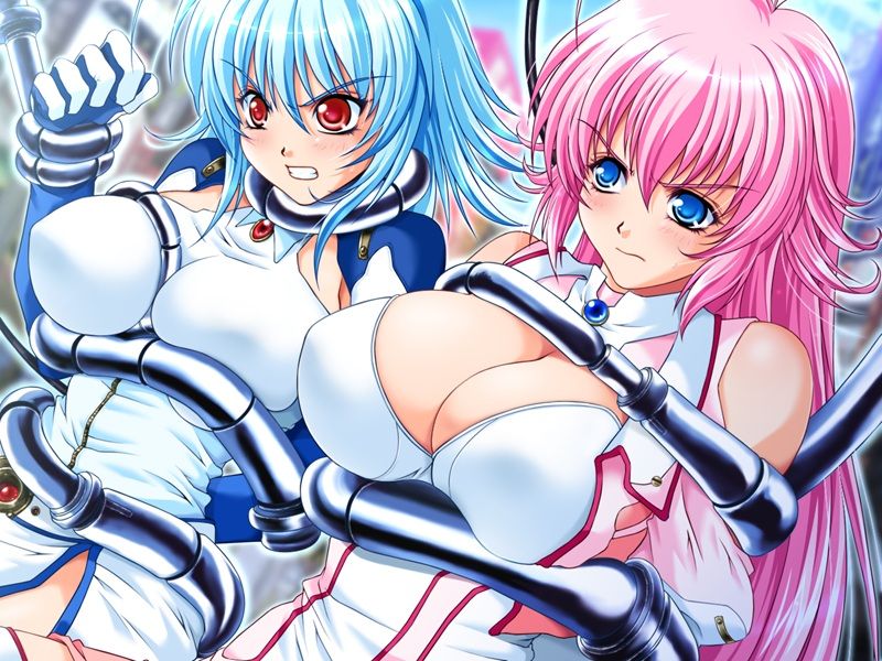machise lucia, jiono elis, marble pink, and marble blue (futari de marvel shichaimasu!) drawn by mochizuki_nozomu