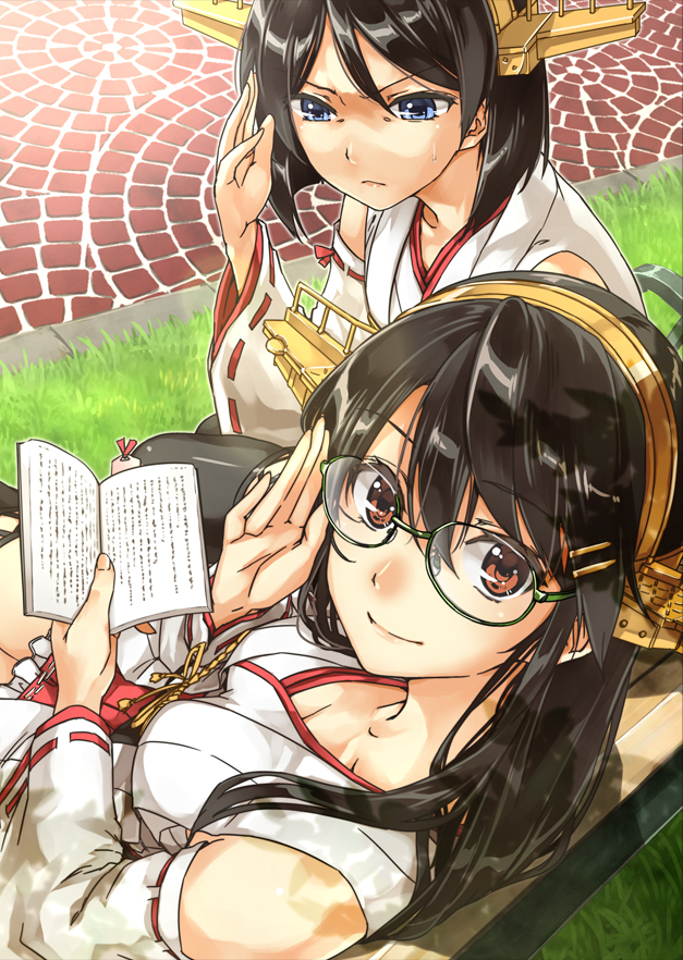 haruna and kirishima (kantai collection) drawn by abo_(hechouchou)