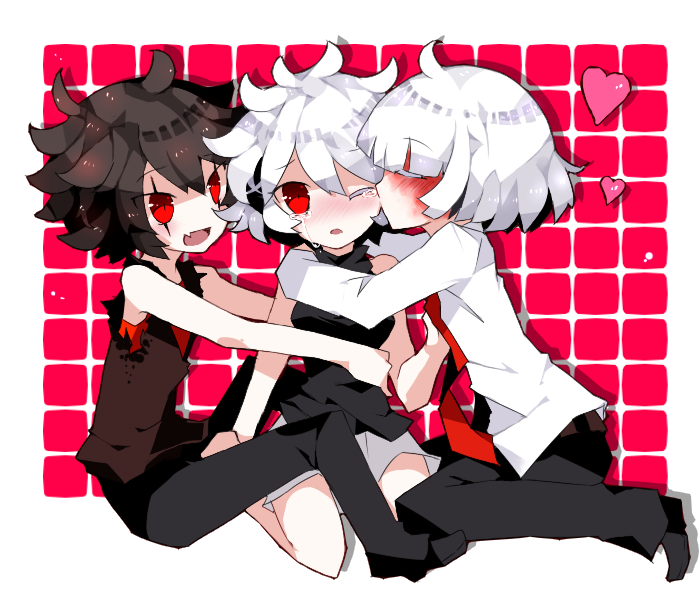 sabitsuki, kaibutsu, and smile (.flow) drawn by rooseputo_02