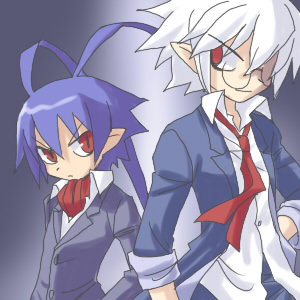 laharl and mao (disgaea and 1 more) drawn by karina