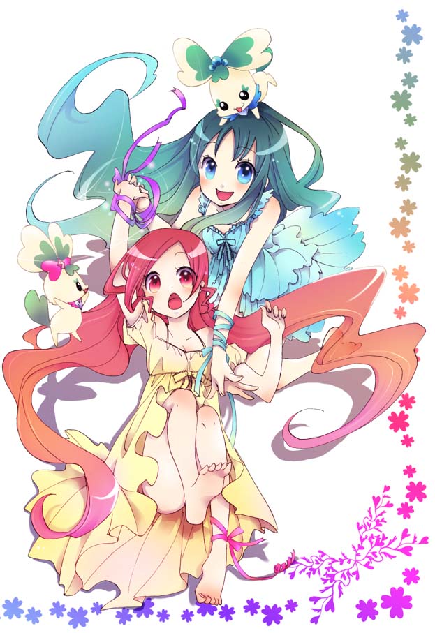 kurumi erika, hanasaki tsubomi, coffret, and chypre (precure and 1 more) drawn by sumi_(private-road)