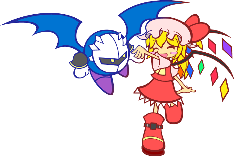 flandre scarlet and meta knight (touhou and 3 more) drawn by y&k
