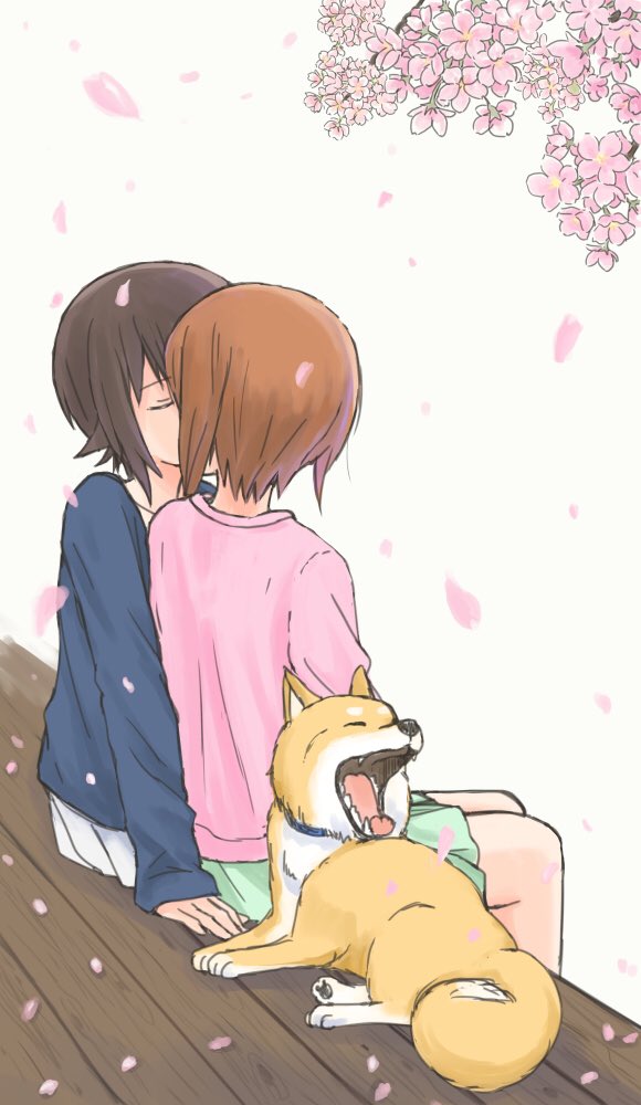 nishizumi miho, nishizumi maho, and nishizumi family dog (girls und panzer) drawn by mutsu_(layergreen)